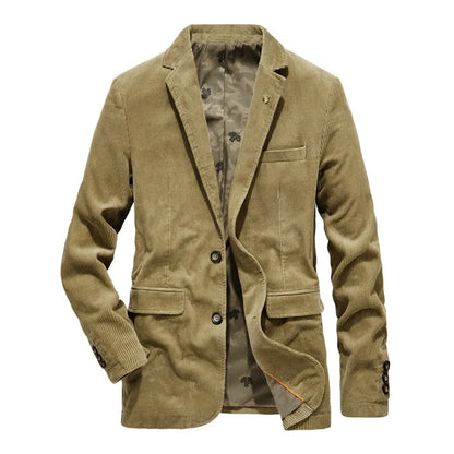 Men’s Corduroy Blazer | Slim Fit Sport Coat | Textured Casual Jacket in Brown