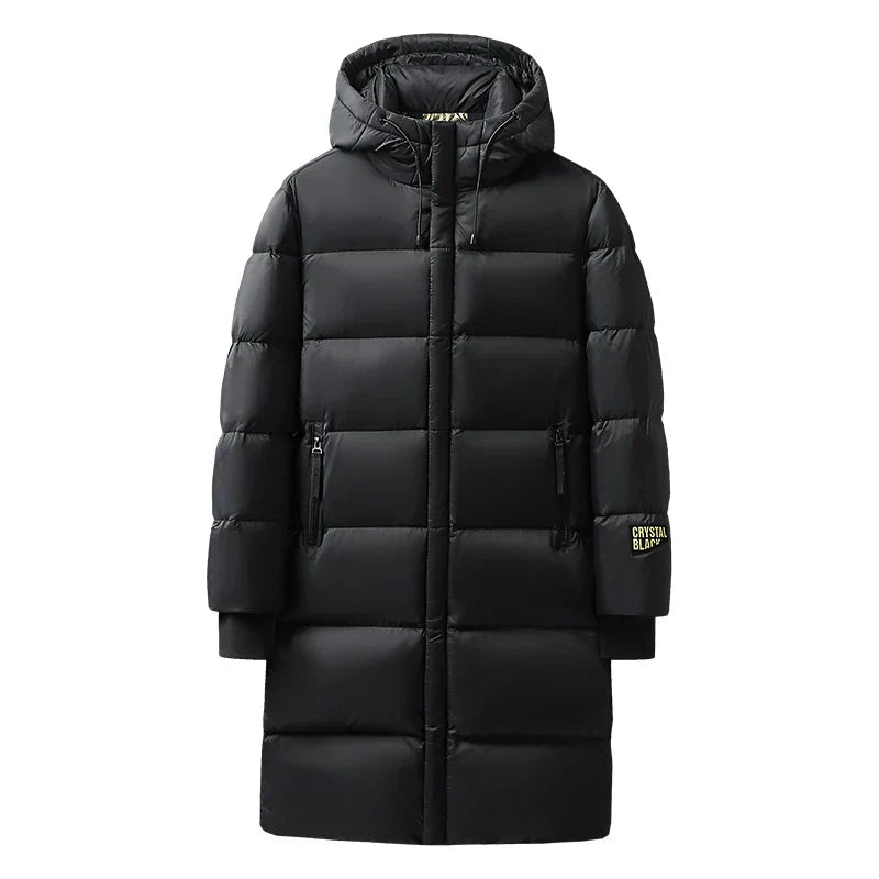 Men’s Long Down Puffer Parka | Heavyweight Winter Coat | Windproof Hooded Design