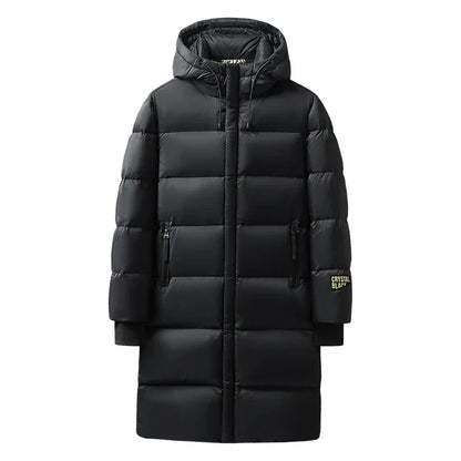 Men’s Long Down Puffer Parka | Heavyweight Winter Coat | Windproof Hooded Design