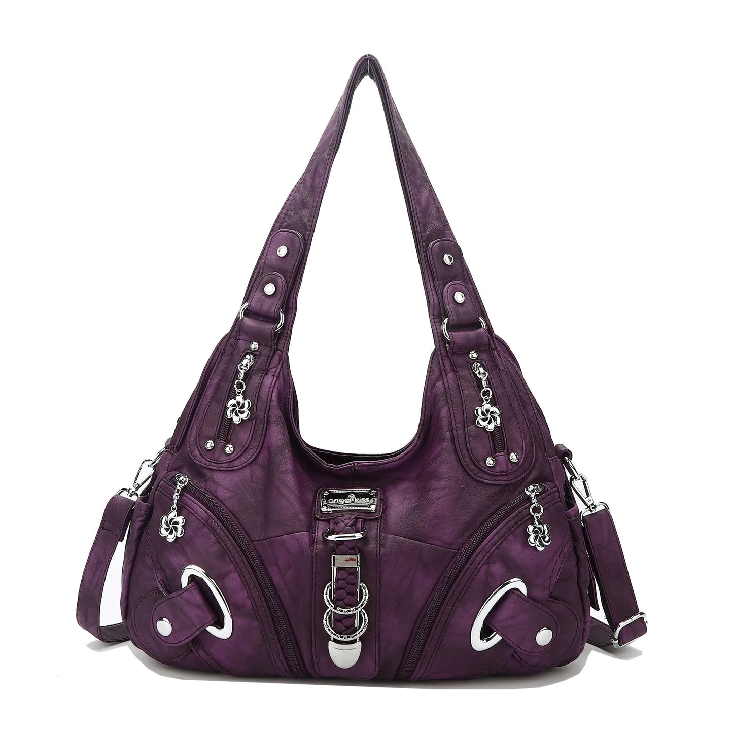 Convertible Shoulder Bag | Multi-Zip Faux Leather | Chic Carryall