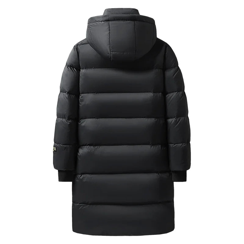 Men’s Long Down Puffer Parka | Heavyweight Winter Coat | Windproof Hooded Design