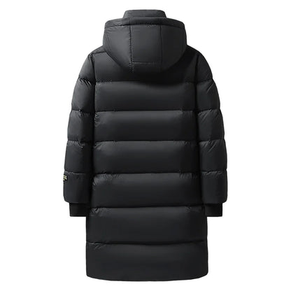 Men’s Long Down Puffer Parka | Heavyweight Winter Coat | Windproof Hooded Design