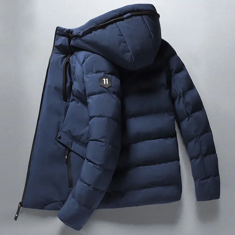 Men's Hooded Puffer Jacket | Windproof Quilted Outerwear | Insulated Winter Essential