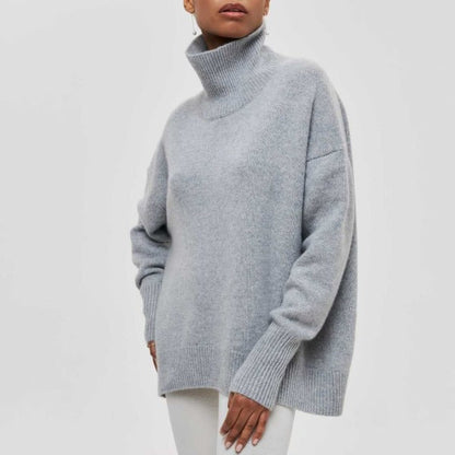 Women’s Turtleneck Knit Sweater | Relaxed Fit Pullover | Soft Ribbed Cold-Weather Essential