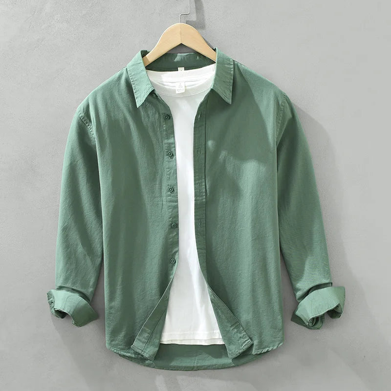 Men’s Lightweight Cotton Shirt | Casual Button-Up with Washed Finish | Everyday Layering Essential
