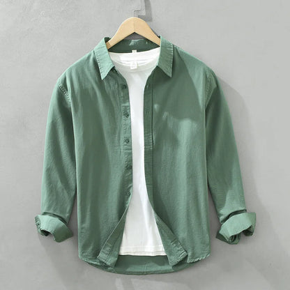 Men’s Lightweight Cotton Shirt | Casual Button-Up with Washed Finish | Everyday Layering Essential
