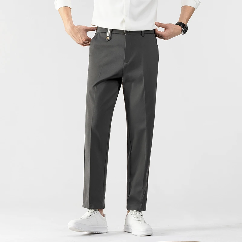 Slim Fit Trousers | Stretch Waist with Tapered Leg