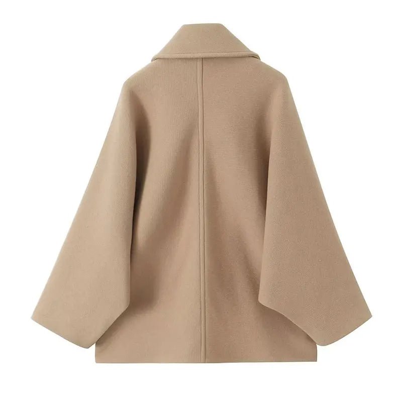 Oversized Wool-Blend Cape Coat | Elegant & Chic | Minimalist Style | Sophisticated Layering