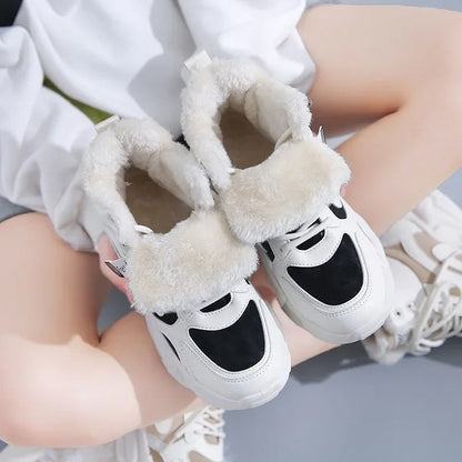 Fleece-Lined Chunky Sneakers | High-Top Design | Winter Warmth | Trendy Streetwear