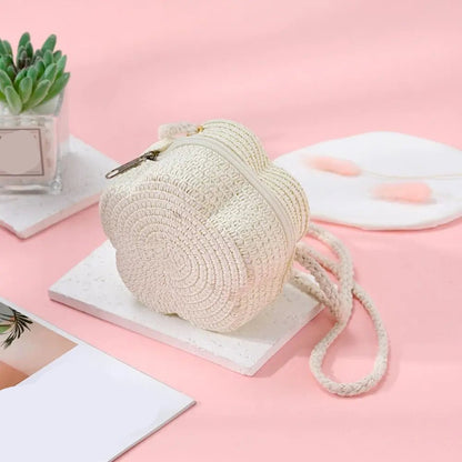 Flower Crossbody Bag | Woven Texture | Lightweight & Compact