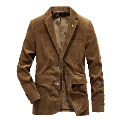 Men’s Corduroy Blazer | Slim Fit Sport Coat | Textured Casual Jacket in Brown