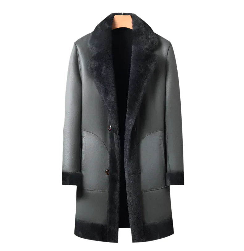 Men’s Faux Fur Overcoat | Longline Plush Jacket | Winter Street Style Layer