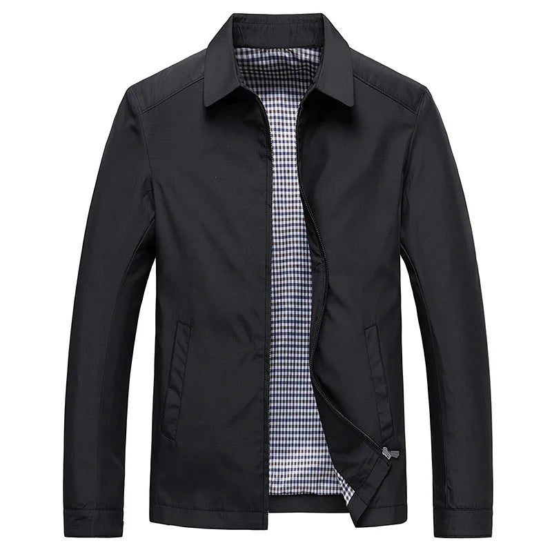 Men’s Casual Collared Zip Jacket | Water-Resistant Shell | Everyday Lightweight Outerwear