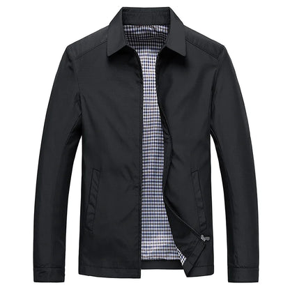 Men’s Casual Collared Zip Jacket | Water-Resistant Shell | Everyday Lightweight Outerwear