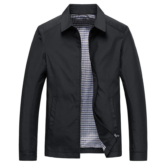 Men’s Casual Collared Zip Jacket | Water-Resistant Shell | Everyday Lightweight Outerwear