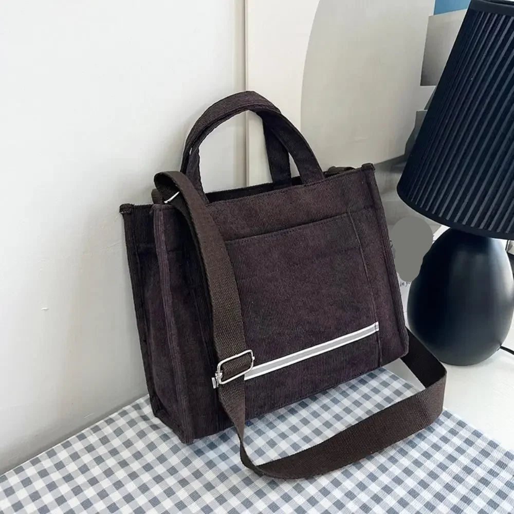 Everyday Canvas Shoulder Tote | Contrast Strap | Lightweight Design
