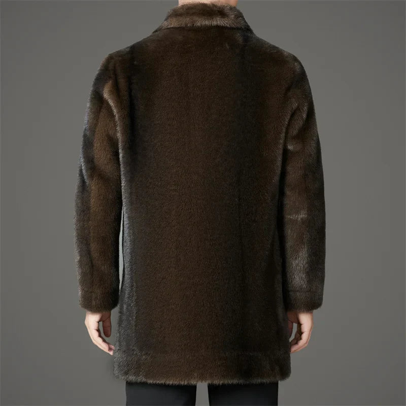 Men’s Faux Fur Overcoat | Longline Plush Jacket | Winter Street Style Layer