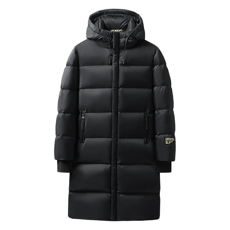 Men’s Long Down Puffer Parka | Heavyweight Winter Coat | Windproof Hooded Design