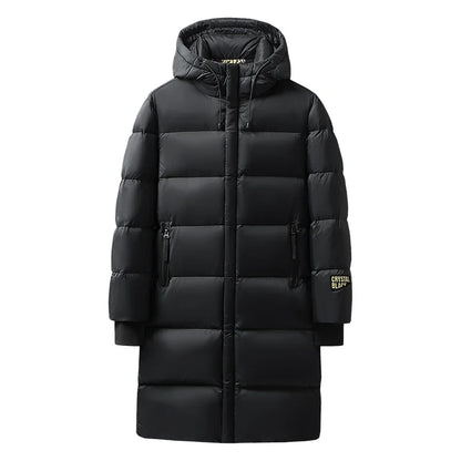 Men’s Long Down Puffer Parka | Heavyweight Winter Coat | Windproof Hooded Design
