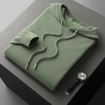 Men's Knit Hoodie | Lightweight Pullover with Drawstring Hood | Soft Fall Layer