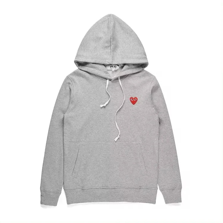 Men's Black Pullover Hoodie | Minimalist Fit with Embroidered Heart | Casual Streetwear Canada