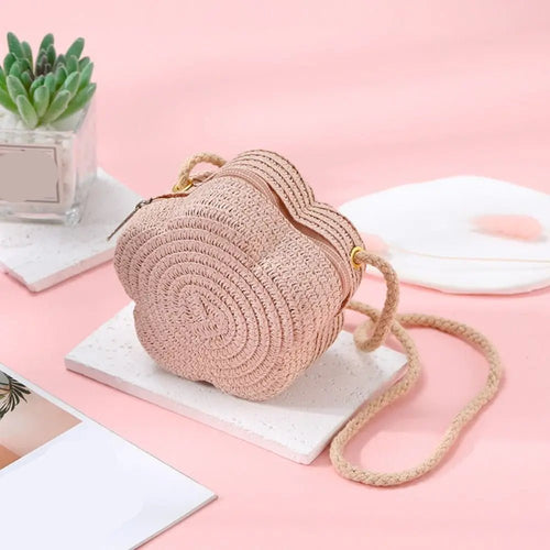 Flower Crossbody Bag | Woven Texture | Lightweight & Compact