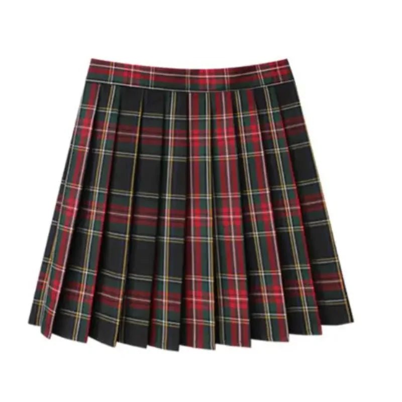 Pleated Plaid Mini Skirt | High Waist | Classic A-Line Silhouette