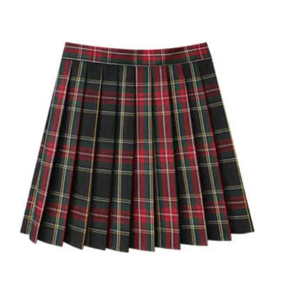 Pleated Plaid Mini Skirt | High Waist | Classic A-Line Silhouette