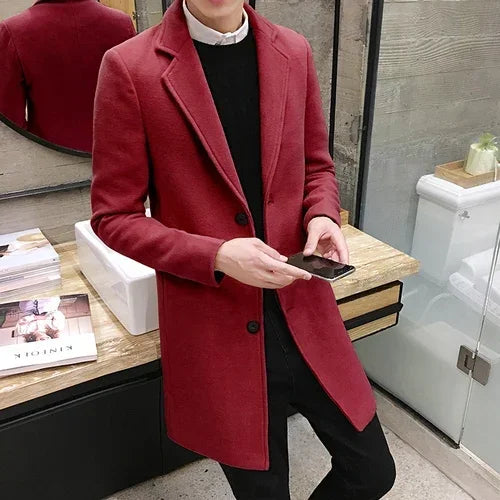 Men’s Tailored Wool-Blend Overcoat | Single-Breasted Classic | Cold-Weather Dress Layer