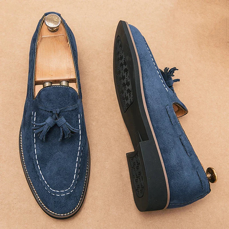 Women’s Suede Tassel Loafers | Slip-On Flat | Cushioned Insole Comforting