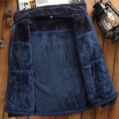 Men’s Sherpa Fleece Zip Jacket | Contrast Panels | Midweight Fall Layer