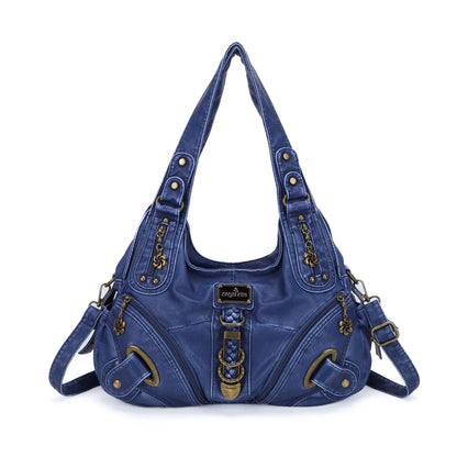Convertible Shoulder Bag | Multi-Zip Faux Leather | Chic Carryall