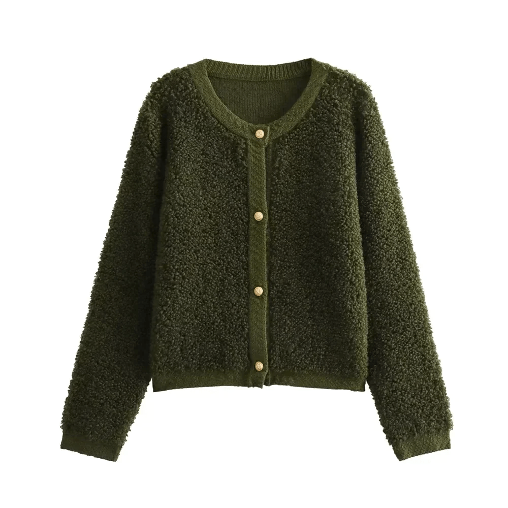 Cozy Teddy Cardigan | Button-Up Front | Soft Textured Knit