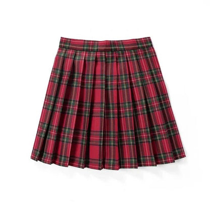 Pleated Plaid Mini Skirt | High Waist | Classic A-Line Silhouette