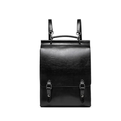 Premium Cowhide Leather Backpack | Classic Structure with Multi-Pocket Interior