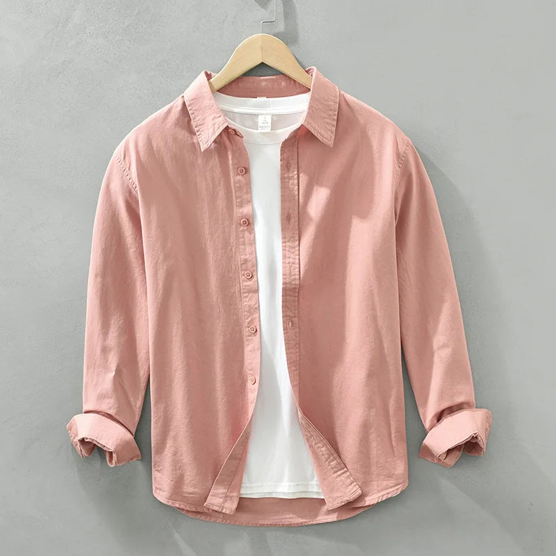 Men’s Lightweight Cotton Shirt | Casual Button-Up with Washed Finish | Everyday Layering Essential
