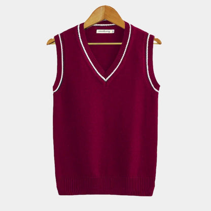 Sleeveless Cable Knit Vest | V-Neck Pullover | Preppy Layered Sweater
