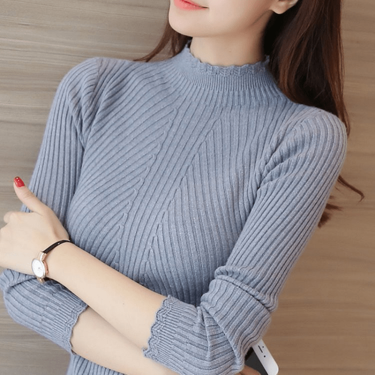 Slim Fit Ribbed Turtleneck Sweater | Soft Knit | Lightweight Comfort | Everyday Layering