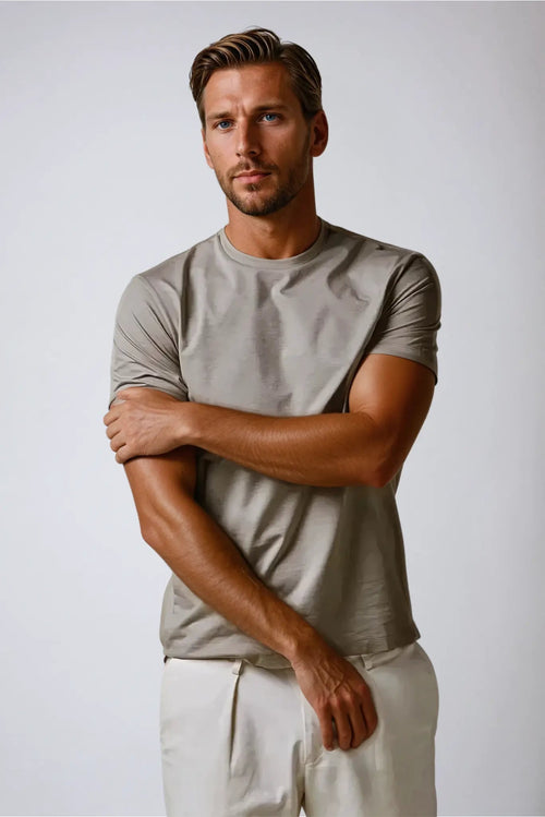 Men's Stretch Crewneck T-Shirt | Minimalist Fit | Soft Cotton Blend