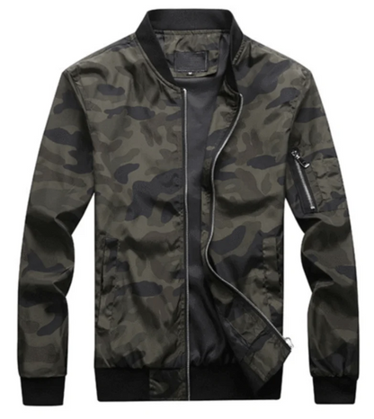 Camo Bomber Jacket | Lightweight Zip-Up | Urban Streetwear Layer