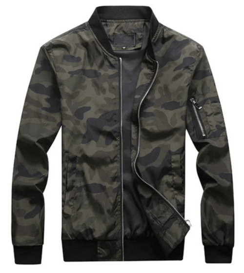 Camo Bomber Jacket | Lightweight Zip-Up | Urban Streetwear Layer