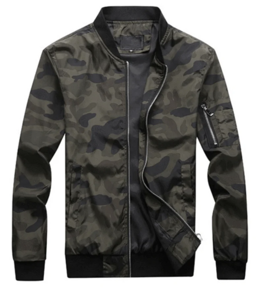 Camo Bomber Jacket | Lightweight Zip-Up | Urban Streetwear Layer