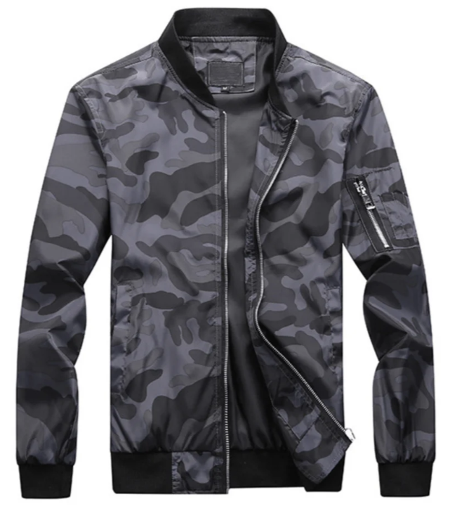 Camo Bomber Jacket | Lightweight Zip-Up | Urban Streetwear Layer