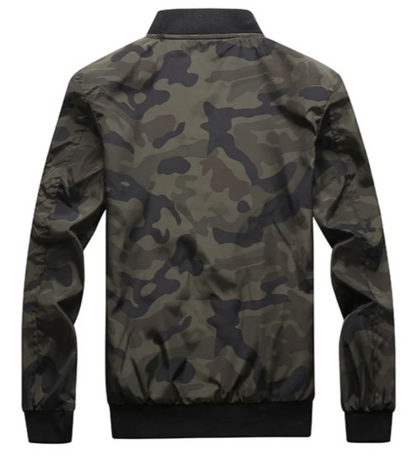 Camo Bomber Jacket | Lightweight Zip-Up | Urban Streetwear Layer