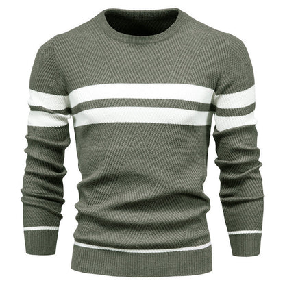 Men’s Knit Crewneck Sweater | Textured Design | Casual Workwear Canada