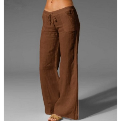 Wide-Leg Linen Pants | Drawstring Waist | Lightweight Summer Fit