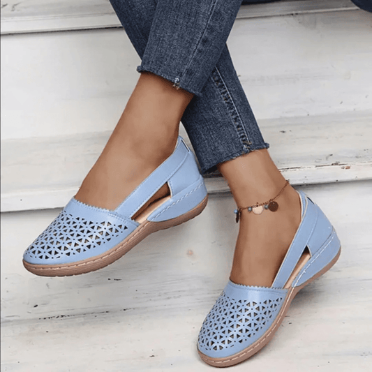 Laser-Cut Slip-On Flats | Lightweight Cutout Casual Shoes for Women