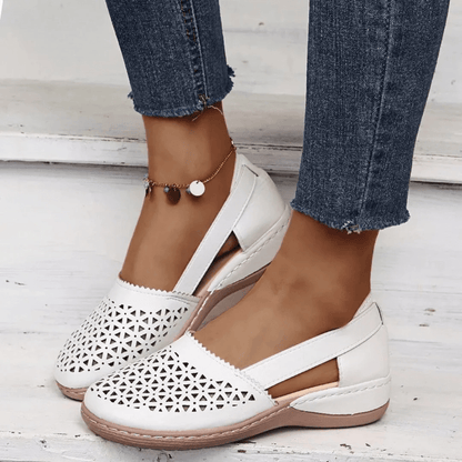 Laser-Cut Slip-On Flats | Lightweight Cutout Casual Shoes for Women