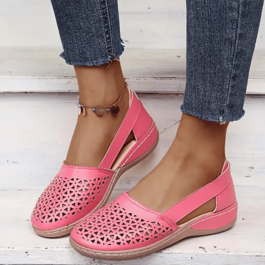 Laser-Cut Slip-On Flats | Lightweight Cutout Casual Shoes for Women