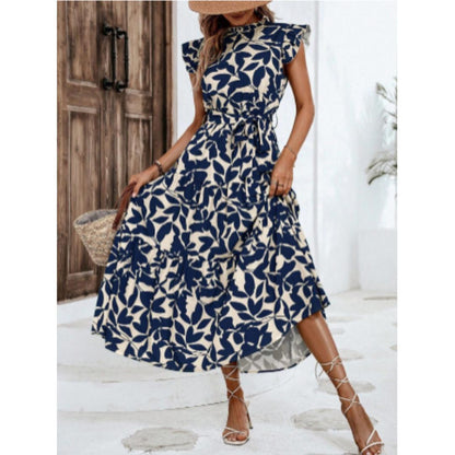 Leaf Print Tiered Maxi Dress | Ruffle Sleeve | Lightweight Summer Style